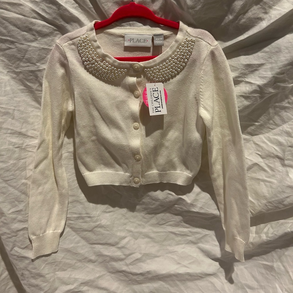 Children’s place cardigan with pearl accents 4t